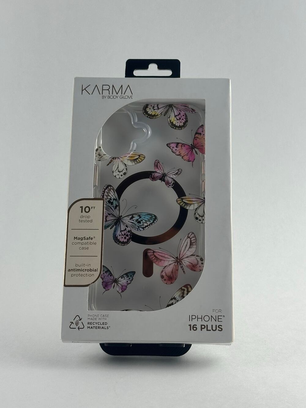 Karma by Body Glove iPhone 16 Plus Clear/Butterflies MagSafe Case NWT